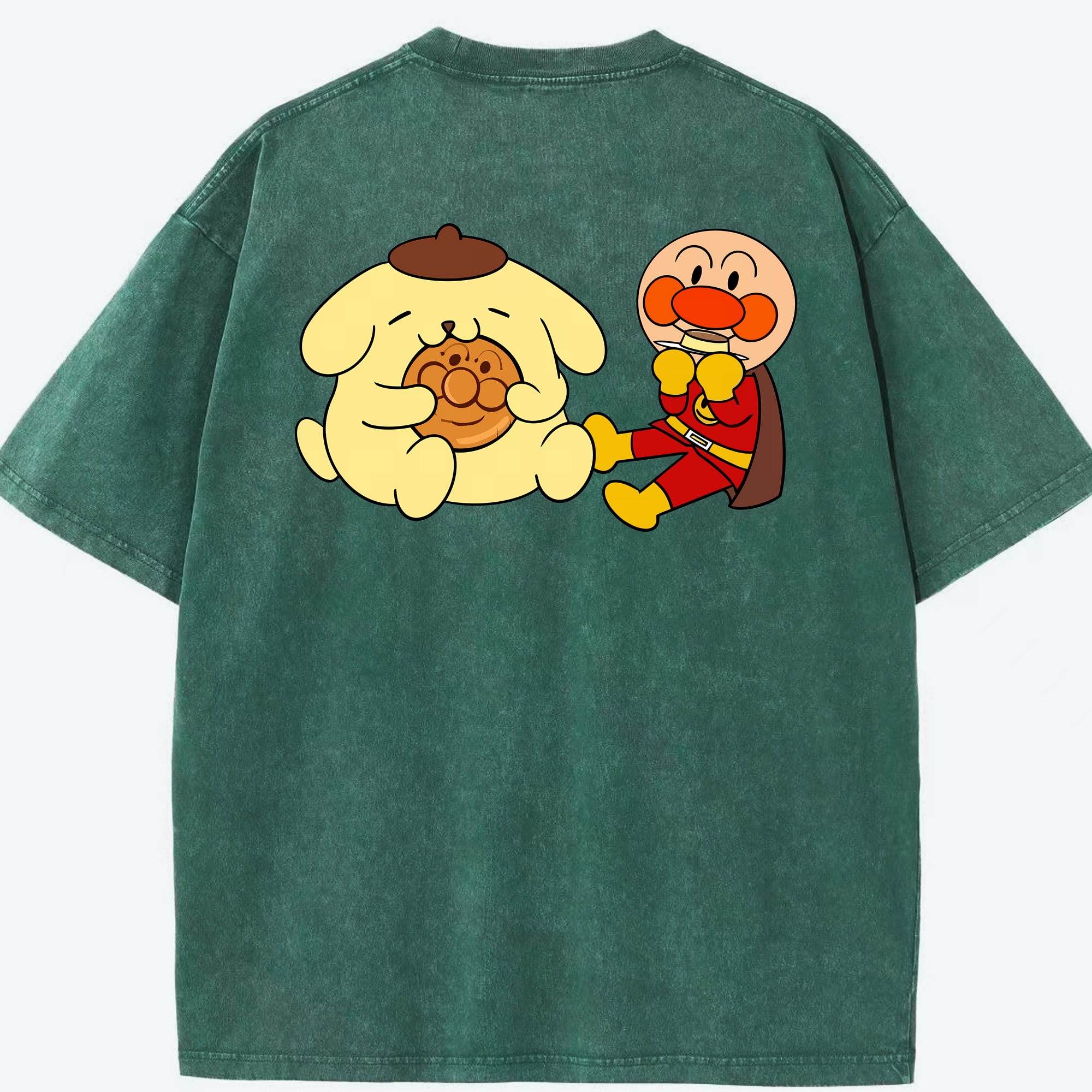 （画像用） アンパンマン Anpanman 綿100% ヴィンテージ風 半袖Tシャツ（背面プリント）